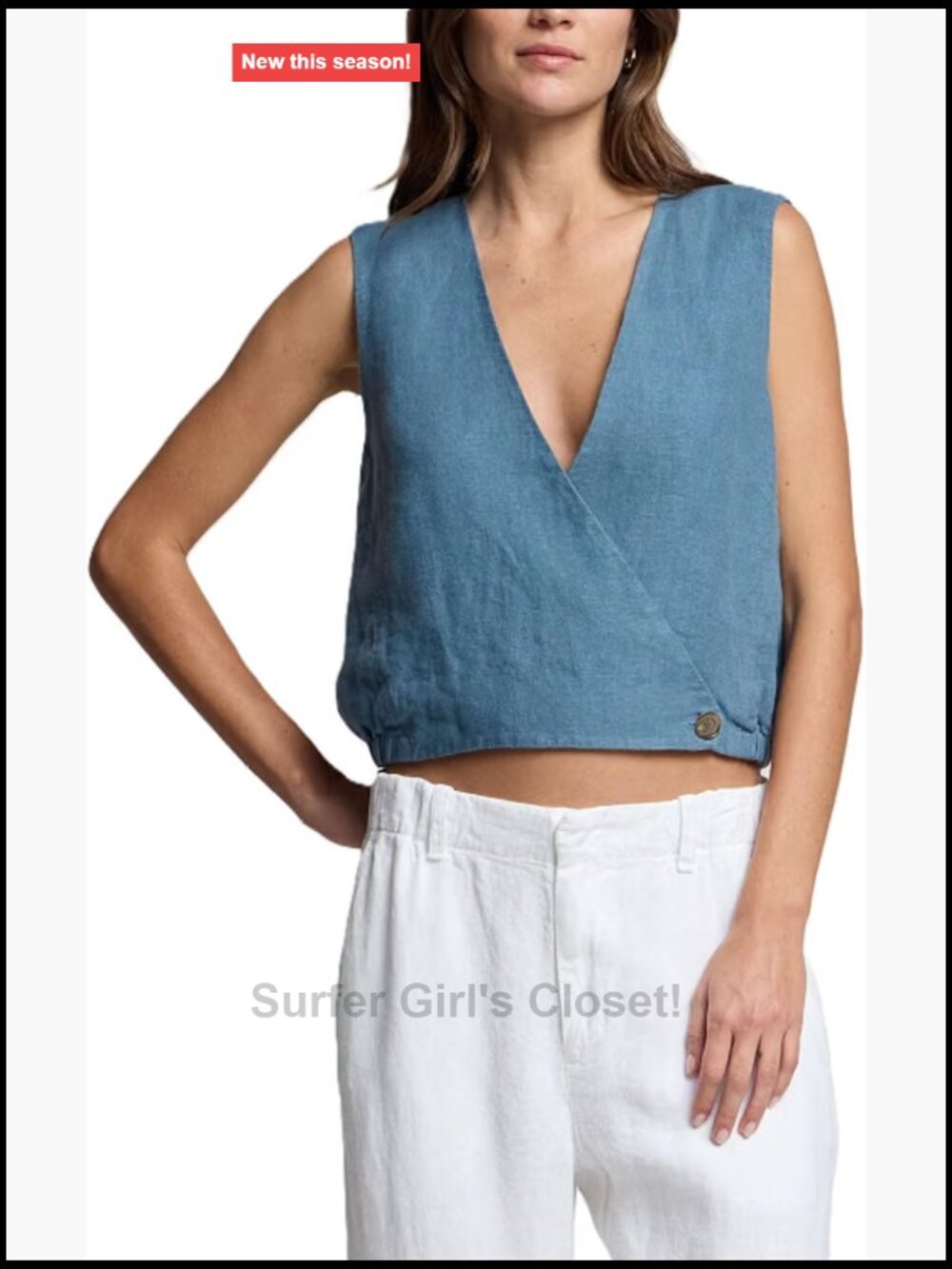 Velvet Graham Spencer Women's Ollie Heavy Linen Sleeveless V-Neck Top